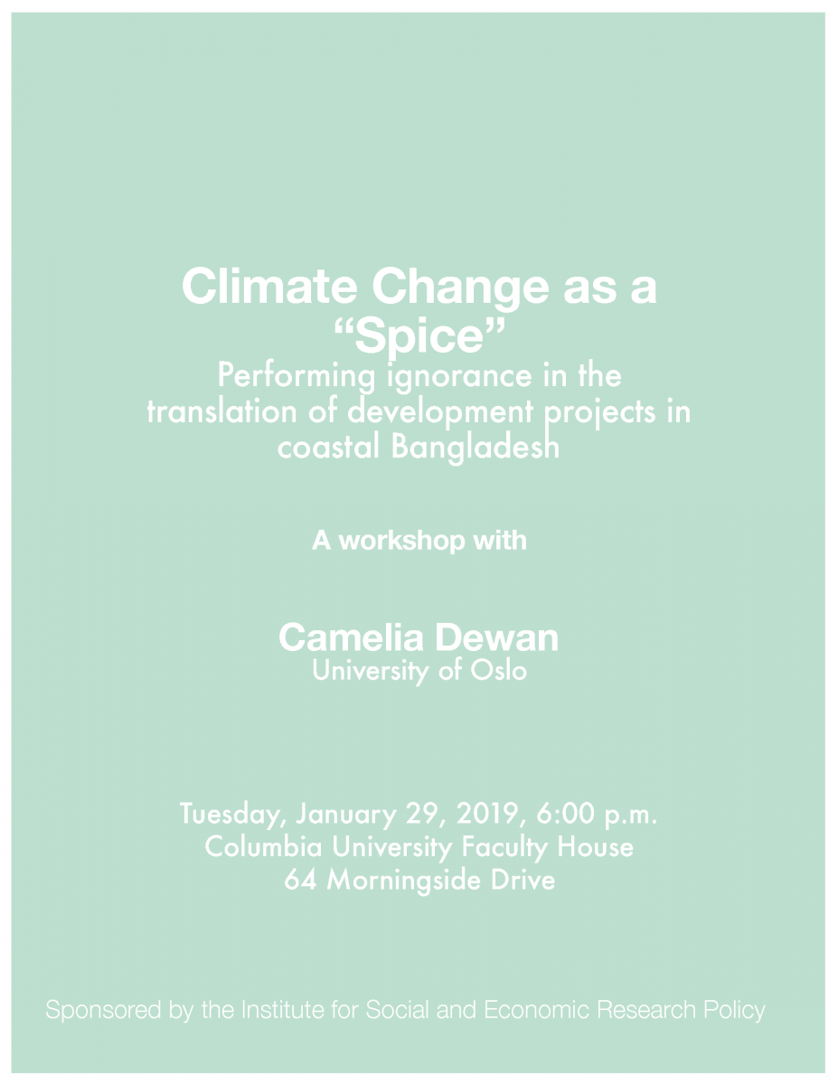 Poster for Climate Change as a “Spice”: Performing ignorance in the translation of development projects in coastal Bangladesh