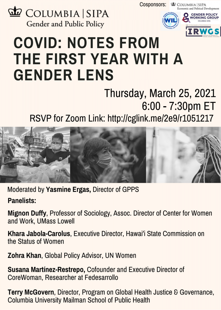 Poster for the COVID: Notes from the First Year with a Gender Lens