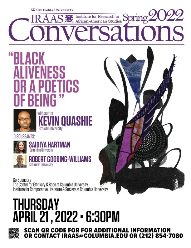 A poster for the BLACK ALIVENESS OR A POETICS OF BEING.