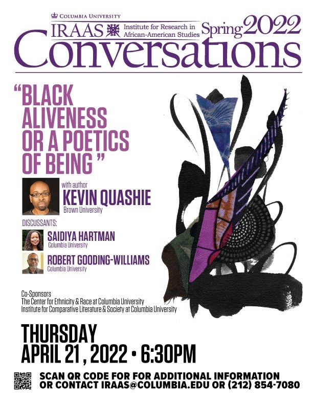 A poster for the BLACK ALIVENESS OR A POETICS OF BEING.