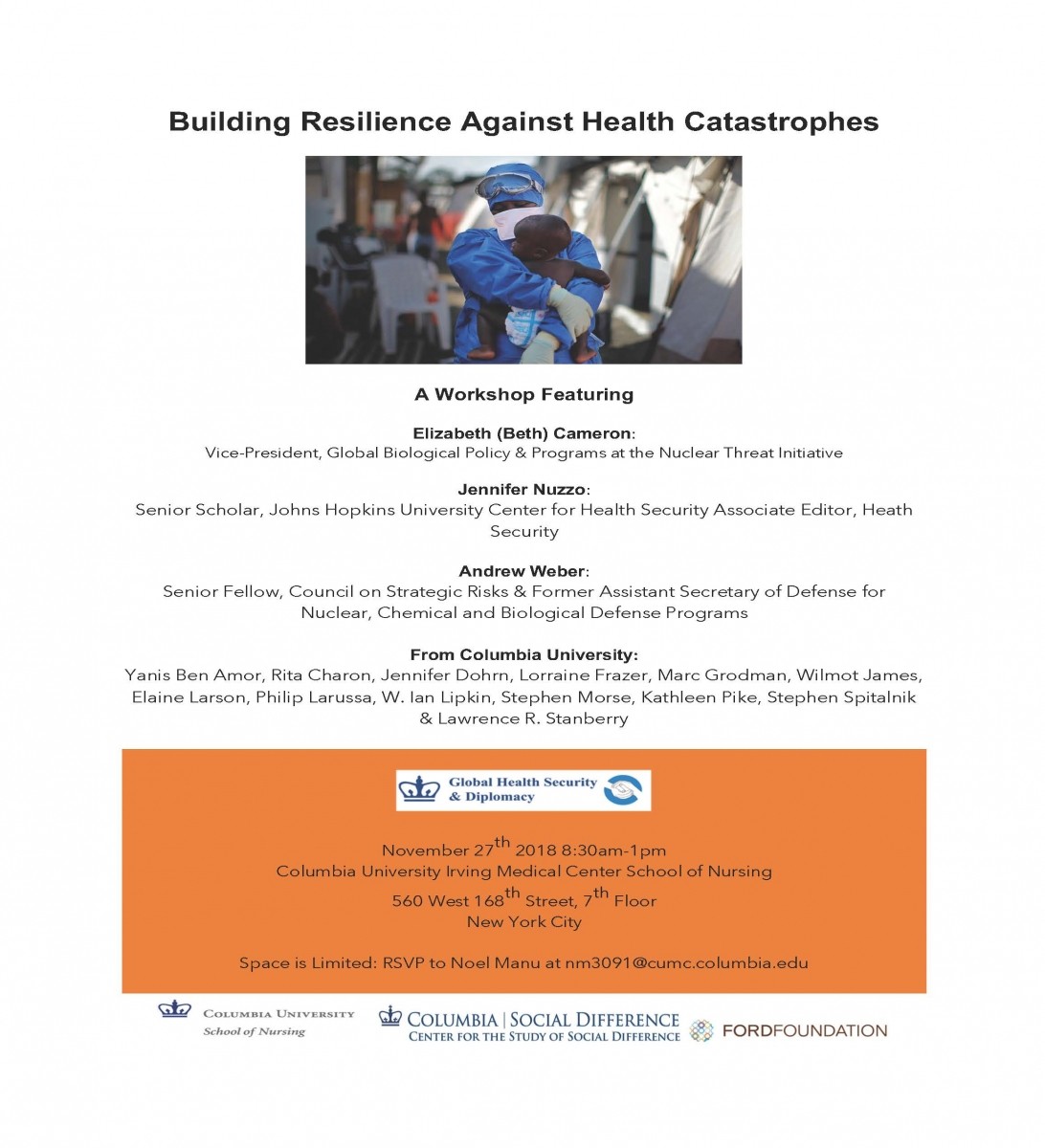 Poster for Building Resilience Against Health Catastrophes