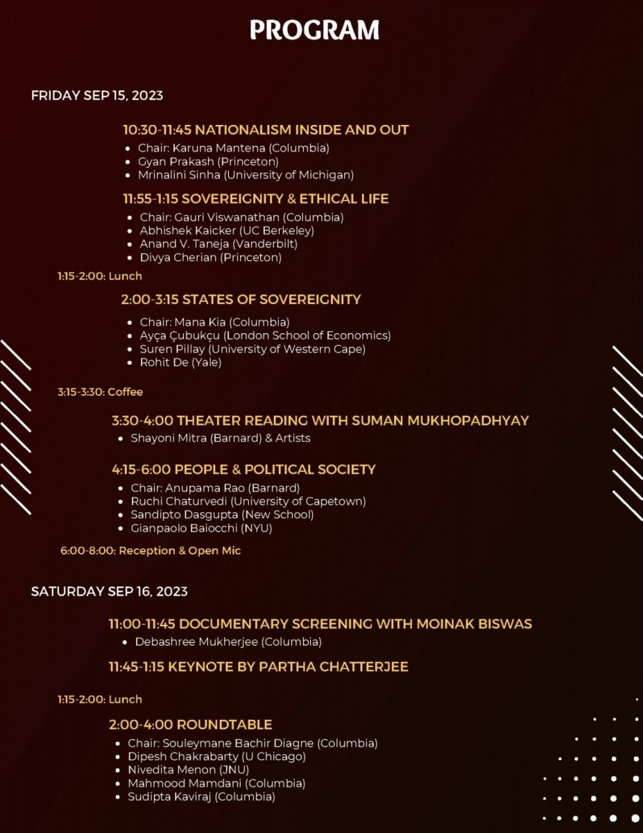 Program for the event taking place Friday through Saturday.
