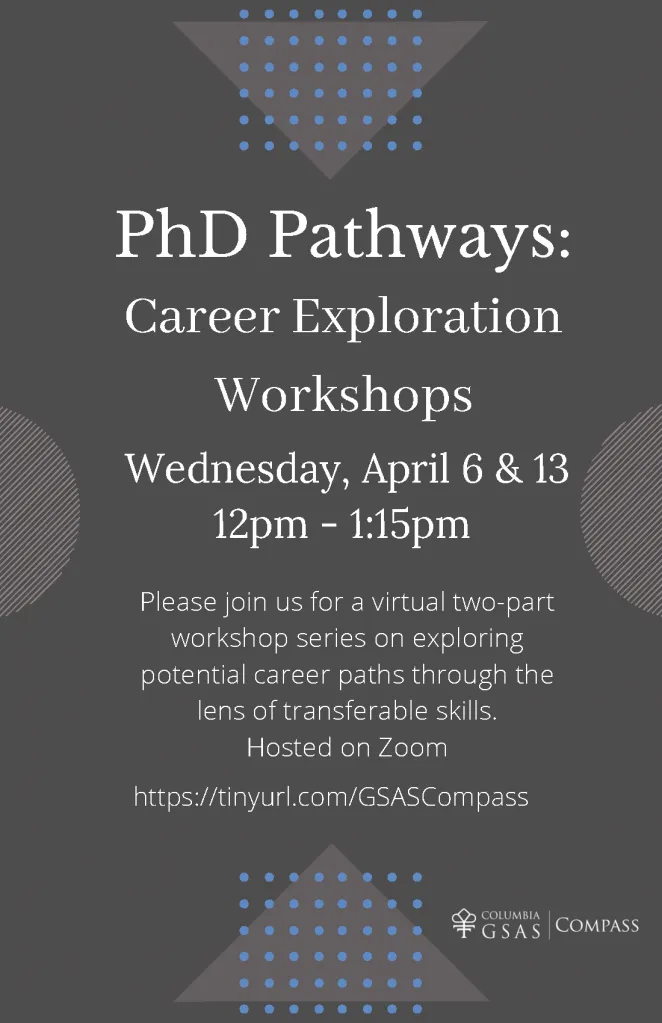 A poster for the PhD Pathways workshop.