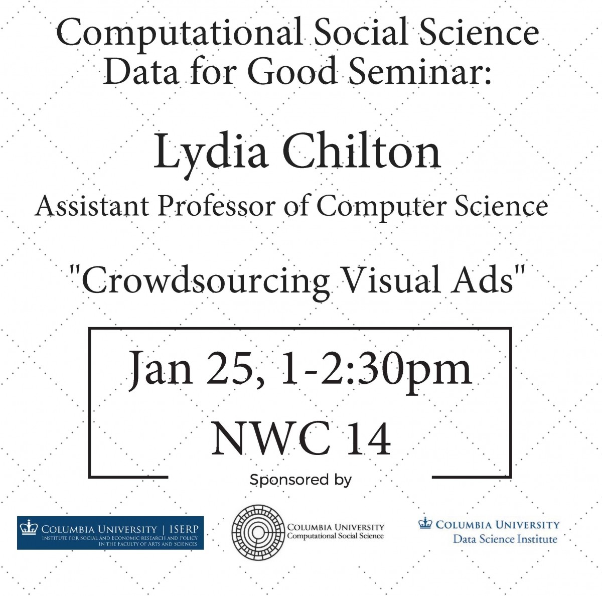 Poster for the event described below.