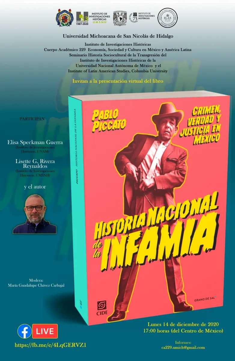 PABLO PICCATO BOOK TALK, HISTORIA NACIONAL DE LA INFAMIA