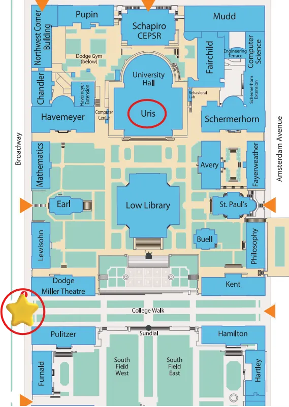 Map of directions to Uris Hall